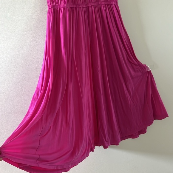J Crew Magenta Pink Crinkle Midi Dress Dress Loose Fit Sz XS to S - Picture 5 of 16